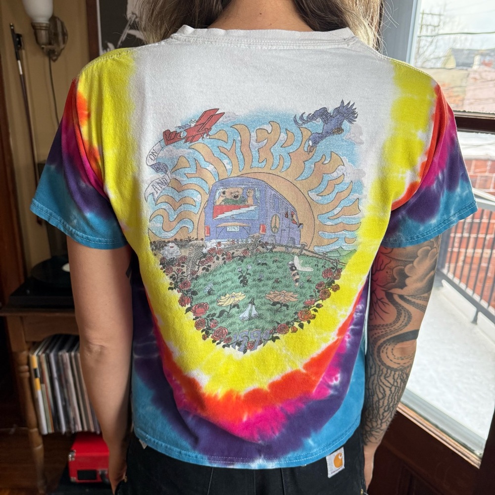 Vintage Distressed Grateful Dead 1994 Spring Tour Two Sided Tie Dye ~ Size Small - Picture 3 of 8